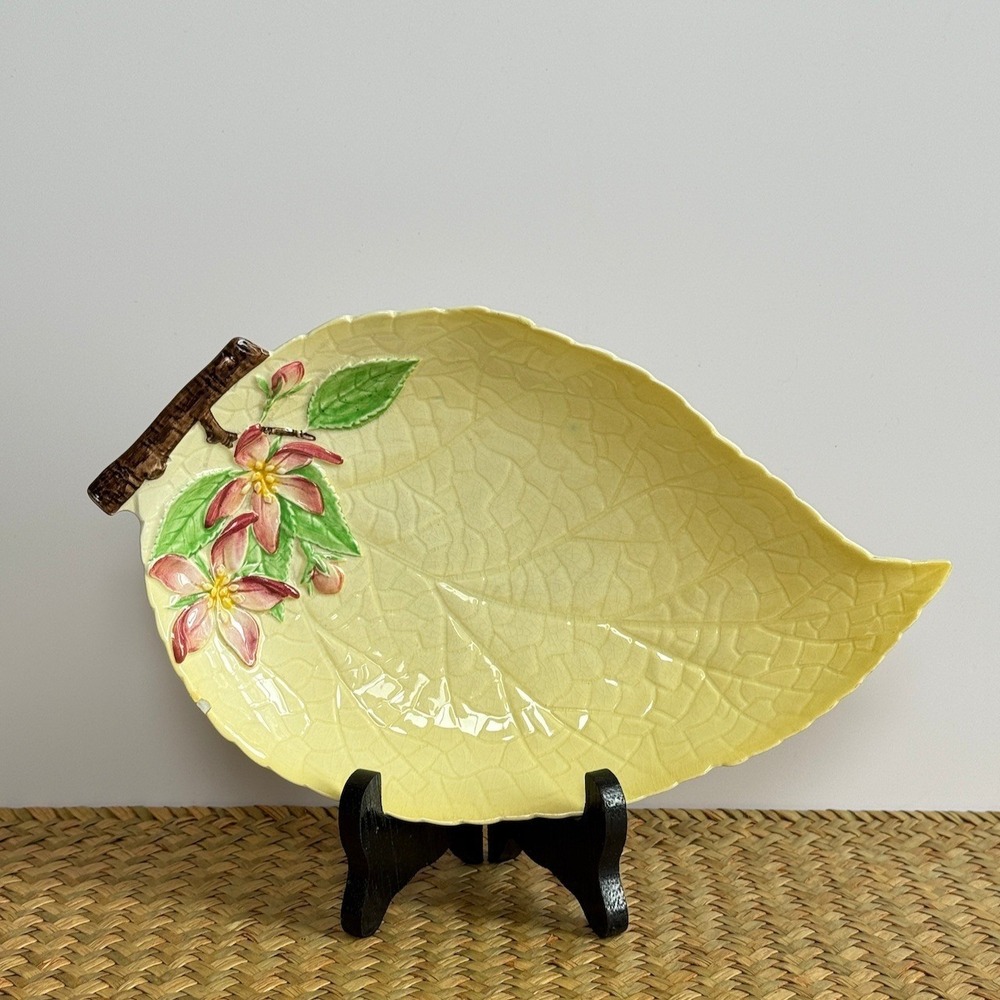 Vintage Carlton Ware Yellow Leaf Apple Blossom Serving Bowl Made‎ in England